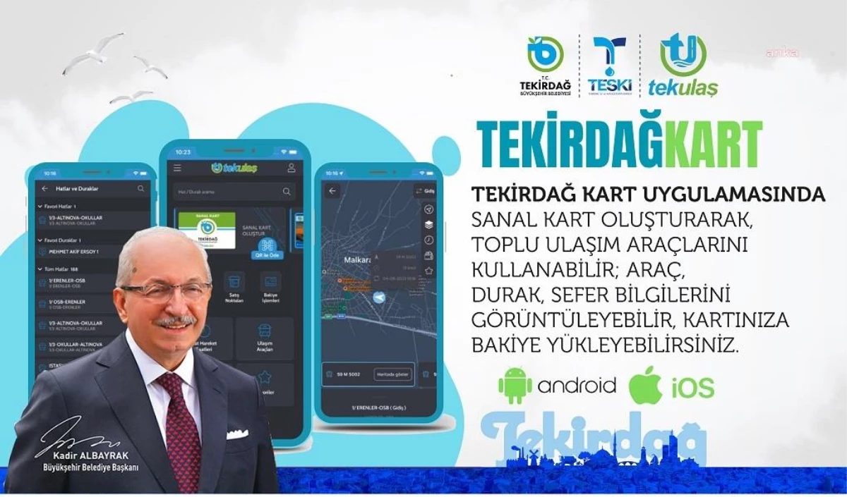 Tekirdağ Büyükşehir Belediyesi Tekirdağ Kart Mobil Uygulamasını Hizmete Sundu