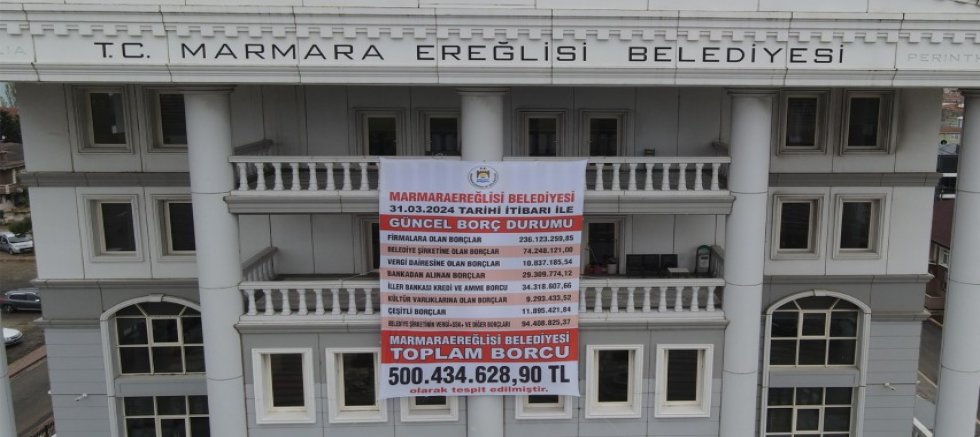 Marmaraereğlisi Belediyesi'nde Şok Borç Raporu: Gerçek Borç 500 Milyon TL Çıktı