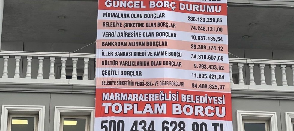 Marmaraereğlisi Belediyesi'nde Şok Borç Raporu: Gerçek Borç 500 Milyon TL Çıktı